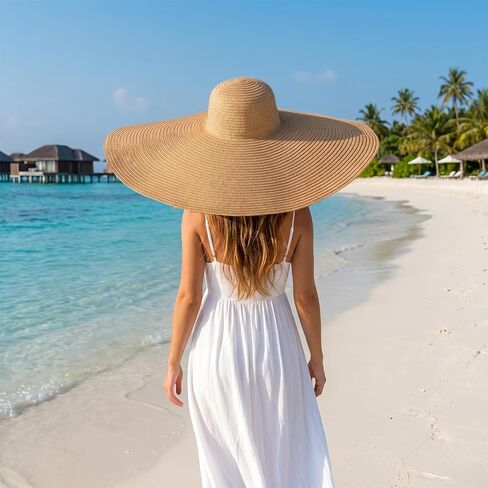 Avxdbr Oversized Beach Straw Hats for Women Foldable Large Sun Visor Hat Wide Floppy Roll Up Sun Hat for Travel Holiday Green in Saudi Arabia