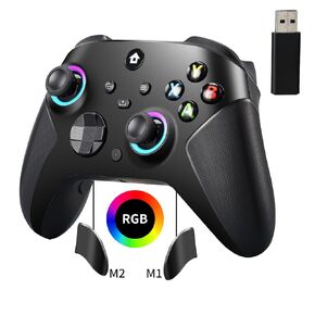 vaomon Wireless Controller for Xbox One Controller,2.4GHz Xbox One Controller Wireless with 8 Color RGB Light/Programmable/800mAh Battery,Compatible with Xbox One,Xbox One S/X,Xbox One Series X/S