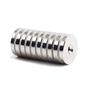 10 قطع 20 × 4 مم مع فتحة غاطسة 5 مم، قرص دائم نادر، مغناطيس نيوديميوم للثلاجة - عمق 0.79 بوصة × ارتفاع 0.16 بوصة مع فتحة لولبية على شكل عمق 0.2 بوصة in Kuwait