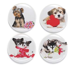 Buttonsmith Cartoon Love Magnet Set - Set of 4 1.25" Magnets - Made in the USA