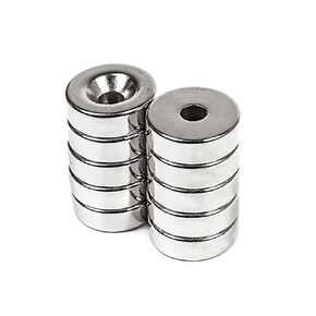 10 Pieces 15 x 5mm with 5mm Countersunk Hole Permanent Disc Rare Earth Fastener Magnets Refrigerator Neodymium Magnets - 0.59 inch D x 0.2 inch H with 0.2 inch D Screw Hole