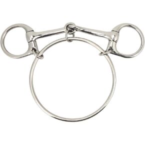 Fdit 125mm Stainless Steel Snaffle Bit 5 Inch Horse Bits Horse Ring Hollow Jointed Mouth Loose Outdoor Training Loose Ring Horse Equipment