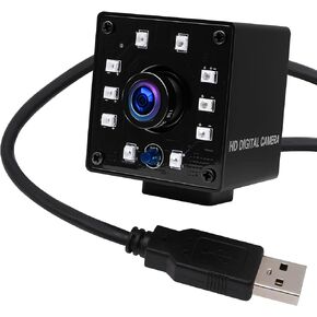 ELP 1080P Day Night Vision USB Camera IR Infrared Webcam for Computer Mini UVC USB2.0 Web Camera High Speed HD PC Camera with 3.6mm Lens 100fps 60fps 30fps CCTV USB with Camera for Laptop Mac Android