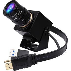 IEights 4K USB3.0 HDMI Camera 4K 60fps 2.8-12mm Zoom Webcam for Computer Mini Lightburn Camera for Laser Engraver H.264 Telescope USB Security Camera Industrial PC Camera for Raspberry Pi Jetson Nano