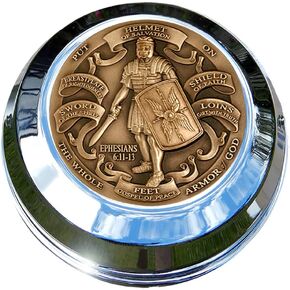 MotorDog69 Indian Gas Cap Coin Mount Set with Armor Of God Brass for Chieftain, Chief Classic, Chief Vintage, Dark Horse, Roadmaster