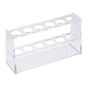 uxcell Acrylic Test Tube Holder Lab Stand Rack 6 Wells for 100ml Centrifuge Tubes Laboratory Clear