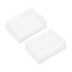 uxcell Centrifuge Tube Rack Storage Box 70-Well Polypropylene Holder for 0.2ml Micro Centrifuge Tubes, Samples 5mm Hole Dia 2Pcs