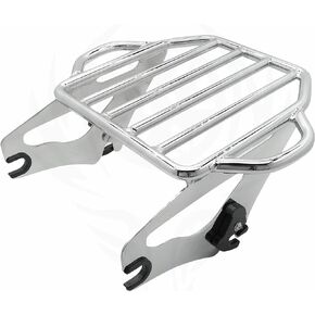Detachable King Size 2-UP Luggage Rack Fits for Harley Touring Street Glide/Road King/Road Glide/Electra Glide/CVO/Ultra Limited 09-22 (Black)