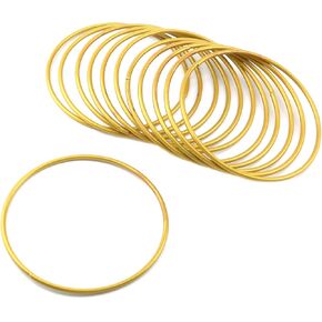 12 قطعة حلقات معدنية بطول 10.16 سم ريح الرنين أكاليل هولا هوبس الذهبية in Kuwait