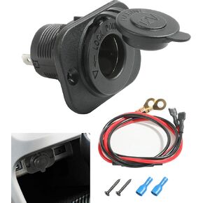 مقبس ولاعة السجائر 12 فولت، مخرج طاقة تيار مستمر تلقائي مع صمام سلكي وغطاء مقاوم للماء، قابس مقاوم للماء 12 فولت استبدال مخرج الطاقة للقوارب البحرية والدراجات النارية سكوتر RV ATU UTV in Kuwait