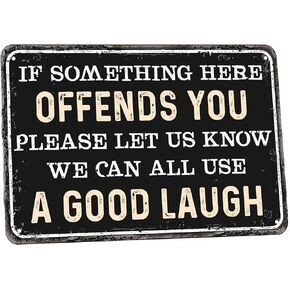 Decor 12'' x 8'' Funny Vintage Tin Signs Sarcastic Retro Metal Signs For Home Wall, Backyard, Cafes, Bar, Man Cave