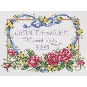 Janlynn 056-0193 Cross Stitch Kit, 8-Inch by 10-Inch, Married This Day , White