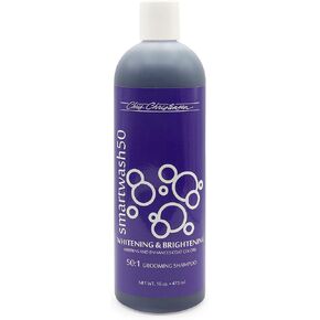 Chris Christensen SmartWash50 Whitening & Brightening Ultra Concentrated Dog Shampoo, Makes up to 50 Bottles, Groom Like a Professional, Lavender Fragrance, Made in USA, 16 oz