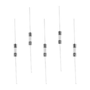 Fielect Glass Tube Fuses Axial with Lead Wire Slow-Blow Glass Fuses 5x20mm 5A 250V Time Delay Fuses for Replacing or Repairing Many Home Electronics 10Pcs (T5A)
