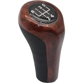 XQSMWF 5 Speed Burl Wood Grain Manual Gear Shift Knob Compatible with BMW E81 E82 E87 E46 E90 E91 E92 E60 E61 E63 X1 E84 X3 E83 X5 E53 E30 E32 E34 E36 E38 E39