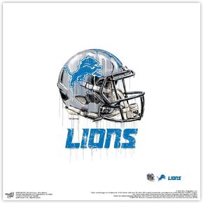 ملصق حائط فني من Trends International Gallery Pops NFL Detroit Lions - خوذة بالتنقيط، 12.00 بوصة × 12.00 بوصة، إصدار إطار أسود