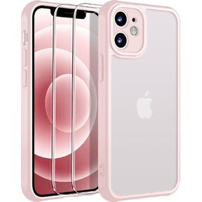 [3 in1 for iPhone 12 Mini Case, [Anti-Yellowing] [Military-Grade Protection] [with 2 pcs Screen Protector] Full-Body Protective Phone Case. (Black)……