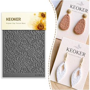 KEOKER Lace Texture Sheets for Polymer Clay, Works with Polymer Clay Cutter, Same Effect as Polymer Clay Texture Roller, Lace Texture Mat for Polymer Clay (A+B+C)