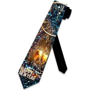 New Years Ties Mens Celebration Necktie New Year Tie