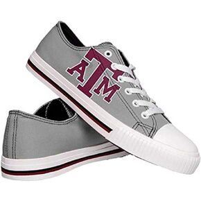 FOCO Men's NCAA College Low Top Big Logo Canvas Sneakers Shoes LSU Tigers Shoes-7/XS