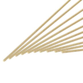 uxcell 1.5mm x 300mm Brass Round Rod, Metal Solid Shaft Rods Lathe Bar Stock for DIY Crafts Model Car Helicopter Airplane 10pcs