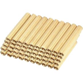 uxcell 50pcs Brass Round Straight PCB Pillar Female Thread Standoff Spacer M2x3x18mm