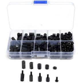 300pcs M3 Nylon Male Female Hex Spacers Standoff Screw Nut Assortment Kit for PCB FPV RC Quadcopter Drone Arduino Circuit Board and DIY Use with Plastic Box