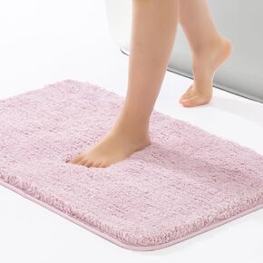 ROSMARUS Shaggy Bath Rugs for Bathroom Non Slip 17" X 24", Water Absorbent Bath Mat, Soft Shower Mat for Bathroom Floor & Tub, Fluffy Plush Bathroom Rugs Machine Washable, Purple