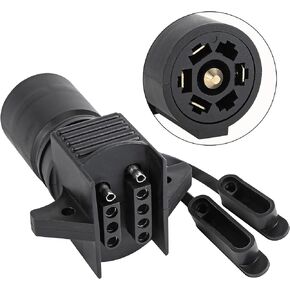 Trailer Plug 7 Pin to 4 and 5 Flat Blade Trailer Connector Weatherproof 2-in-1 Flat Blade Trailer Adapter for Trailer Tow Hitch