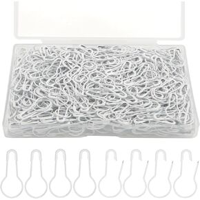 500pcs 22x10mm/0.86x0.39 Safety Bulb Pins, Metal Sewing Safety Pins Small Gourd Pins for Clothes Crafts Quilting Charms Buttons (White)