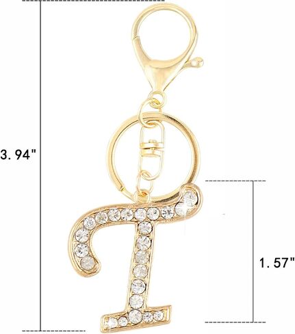 VIQWYIC 2 Pack Initial Letter Keychain for Women Girls, Bling Rhinestones A-Z Alphabet Keyring Handbags Charms (Gold&Silver) in Saudi Arabia