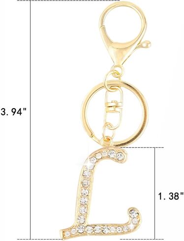 VIQWYIC 2 Pack Initial Letter Keychain for Women Girls, Bling Rhinestones A-Z Alphabet Keyring Handbags Charms (Gold&Silver) in Kuwait