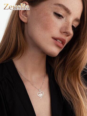 Zeuslia Mustard Seed Heart Necklace 925 Sterling Silver Love Heart Pendant Jewelry Graduation Cap Necklace Gifts for Women Girls with 18"+2" Cable Chain in Saudi Arabia