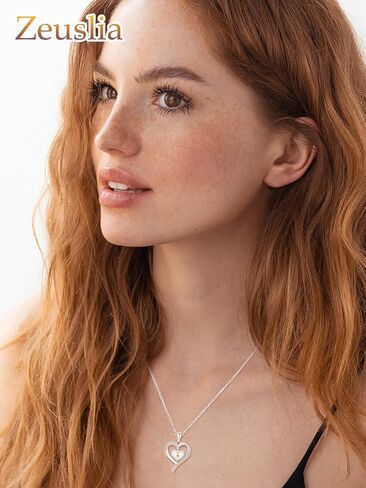 Zeuslia Mustard Seed Heart Necklace 925 Sterling Silver Love Heart Pendant Jewelry Graduation Cap Necklace Gifts for Women Girls with 18"+2" Cable Chain in Saudi Arabia