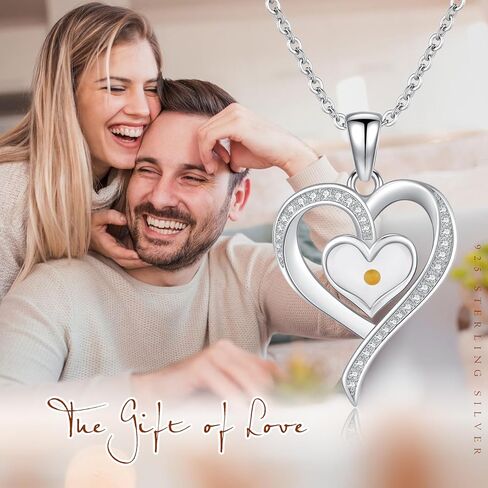 Zeuslia Mustard Seed Heart Necklace 925 Sterling Silver Love Heart Pendant Jewelry Graduation Cap Necklace Gifts for Women Girls with 18"+2" Cable Chain in Saudi Arabia