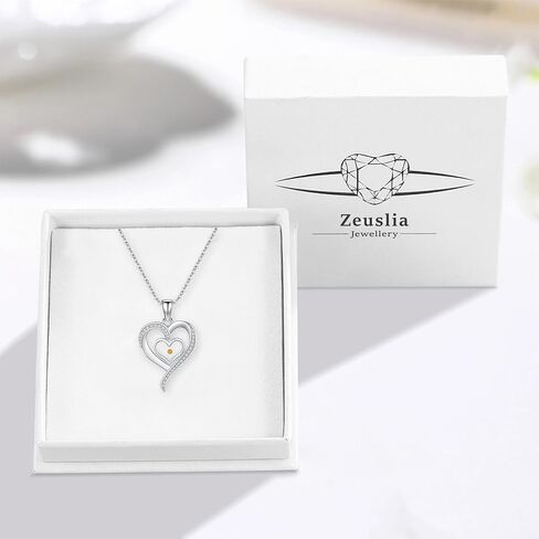 Zeuslia Mustard Seed Heart Necklace 925 Sterling Silver Love Heart Pendant Jewelry Graduation Cap Necklace Gifts for Women Girls with 18"+2" Cable Chain in Saudi Arabia