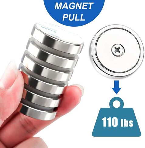 LOVIMAG Strong Magnets, 3 Size Heavy Duty Rare Earth Magnets, Neodymium Cup Magnets with Countersunk Hole and Screw for Wall Mounting, Tool Organizer, Cruise, Fridge, Cabinet Magnets-Pack of 12 in Kuwait