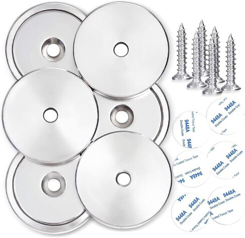 LOVIMAG Strong Magnets, 3 Size Heavy Duty Rare Earth Magnets, Neodymium Cup Magnets with Countersunk Hole and Screw for Wall Mounting, Tool Organizer, Cruise, Fridge, Cabinet Magnets-Pack of 12 in Kuwait