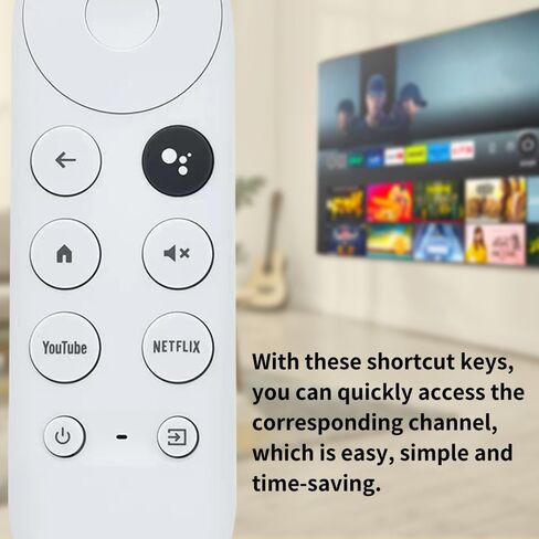 استبدال جهاز التحكم عن بعد الصوتي لجهاز 2020 Google TV 4K Snow، مناسب لجهاز 2020 Google Chromecast 4K Snow G9N9N GA01920، مع أزرار اختصار YouTube وNetflix (جهاز التحكم عن بعد فقط) (G9N9N) in Kuwait