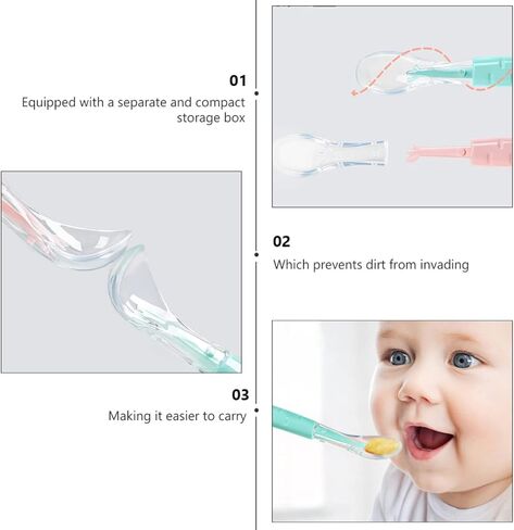 Toddmomy مجموعتان من ملعقة التغذية الأولى للجريب فروت وملاعق الجريب فروت وملعقة تدريب مسننة وملاعق وملعقة تغذية in Kuwait