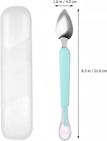 Toddmomy مجموعتان من ملعقة التغذية الأولى للجريب فروت وملاعق الجريب فروت وملعقة تدريب مسننة وملاعق وملعقة تغذية in Kuwait