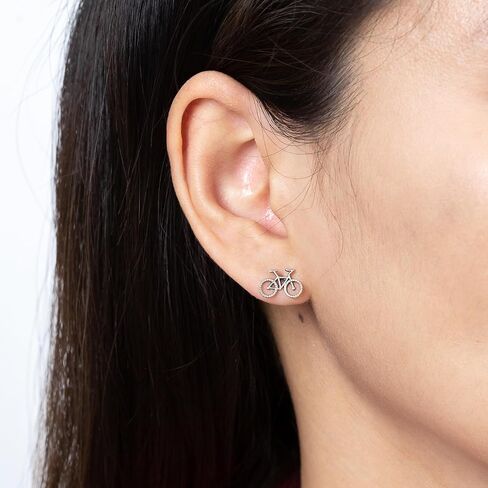 Boma Jewelry Sterling Bicycle Mountain Bike Stud Earrings in Saudi Arabia