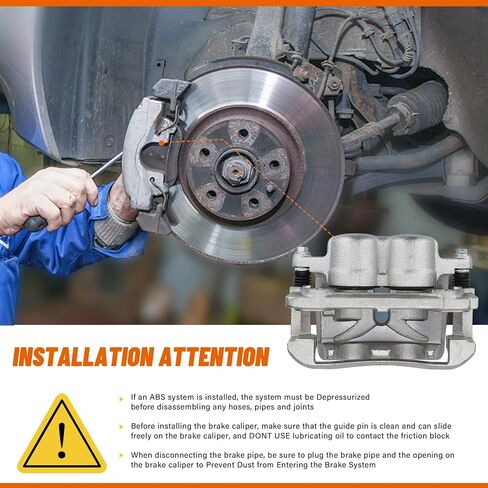 DRIVESTAR 18B4860 18B4861 Front Brake Calipers for Ford 2004 2005 F150/ 2005 Lobo, OE-Quality New Disc Brake Caliper Front Pair in Kuwait