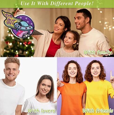 I’m Out UFO Patch Applique Cartoon UFO Planet Embroidered Sticker Colorful Iron On/Sew On Patch Badge Clothes Bags Accessories DIY Gift in Kuwait