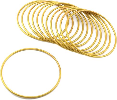 12 قطعة حلقات معدنية بطول 10.16 سم ريح الرنين أكاليل هولا هوبس الذهبية in Kuwait
