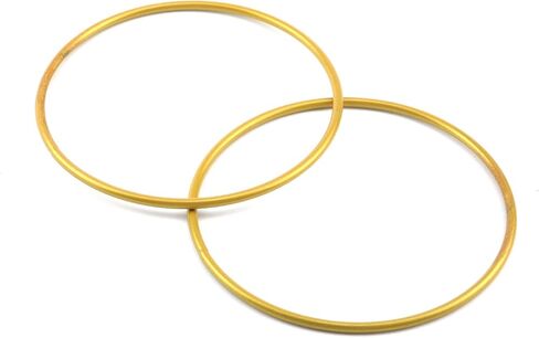 12 قطعة حلقات معدنية بطول 10.16 سم ريح الرنين أكاليل هولا هوبس الذهبية in Kuwait