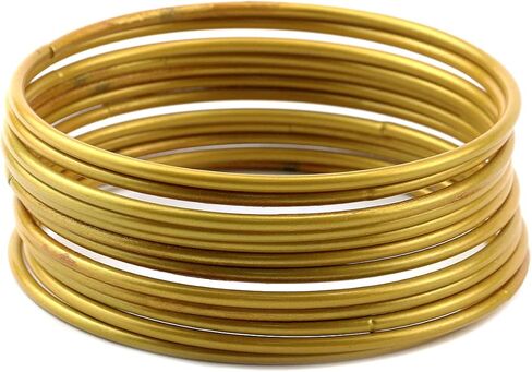 12 قطعة حلقات معدنية بطول 10.16 سم ريح الرنين أكاليل هولا هوبس الذهبية in Kuwait