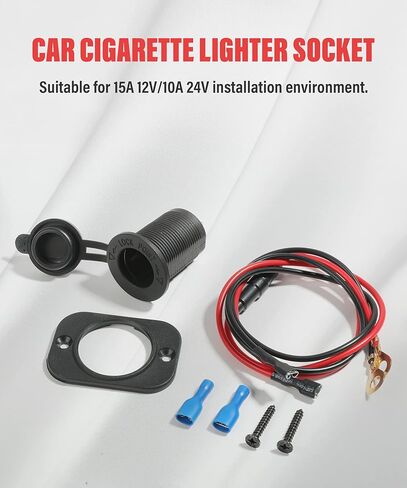 مقبس ولاعة السجائر 12 فولت، مخرج طاقة تيار مستمر تلقائي مع صمام سلكي وغطاء مقاوم للماء، قابس مقاوم للماء 12 فولت استبدال مخرج الطاقة للقوارب البحرية والدراجات النارية سكوتر RV ATU UTV in Kuwait