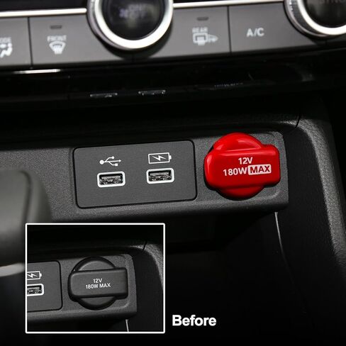 Thenice للجيل 11th Gen Civic ملحقات السيارة الداخلية ولاعة السيجار الديكور سبائك الزنك ولاعة السجائر غطاء المقبس لهوندا سيفيك 2022-2024، CR-V 2023-2024 in Kuwait