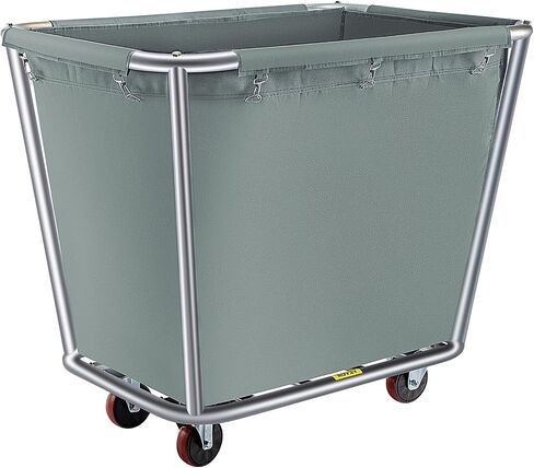 VEVOR Basket Truck, 12 Bushel Steel Canvas Laundry Basket, 3" Diameter Wheels Truck Cap Basket, Canvas Laundry Cart Usually Used to Transport Clothes, Store Sundries Suitable for Hotel, Home in Saudi Arabia